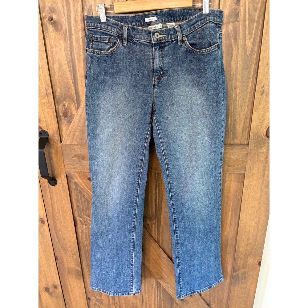 Liz Claiborne Womens Size 10 Regular Medium Wash Straight Leg Stretch Jeans